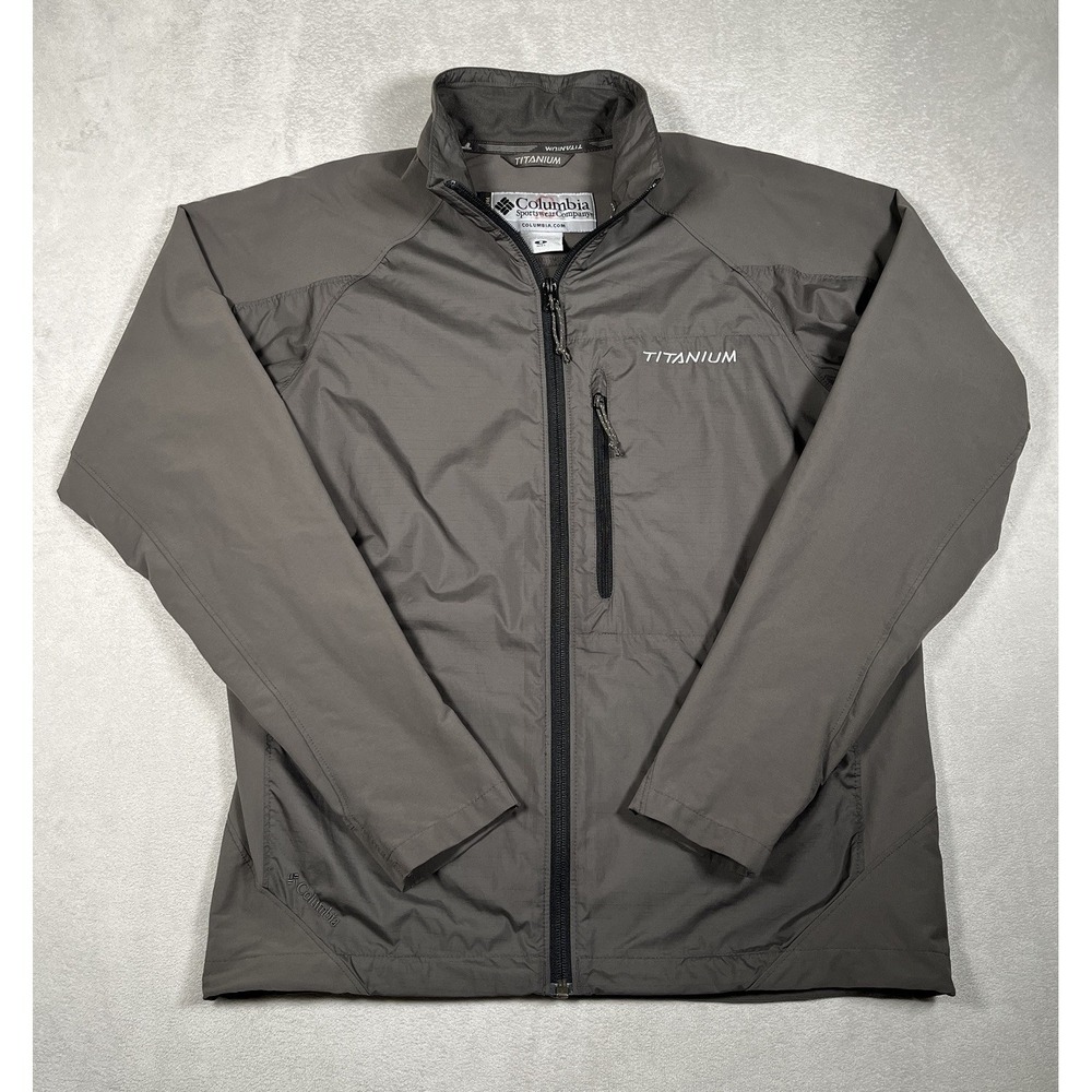 Columbia Titanium Jacket Men S Softshell Stretch Nylon Rain Full Zip Windbreaker